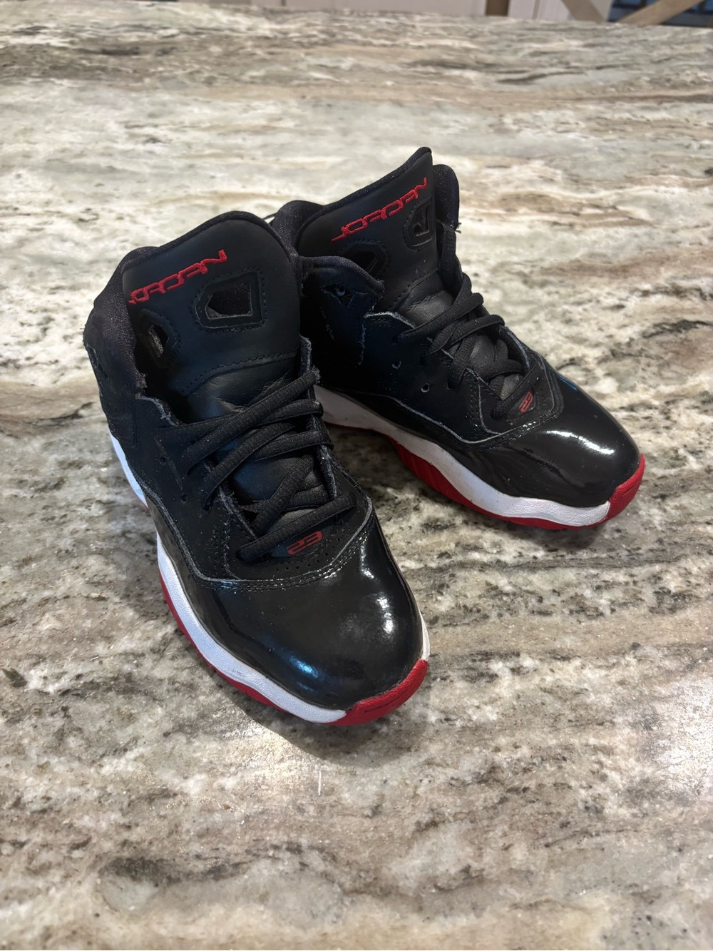 Kids Black and Red Basketball Sneakers - Brand: Jordans
